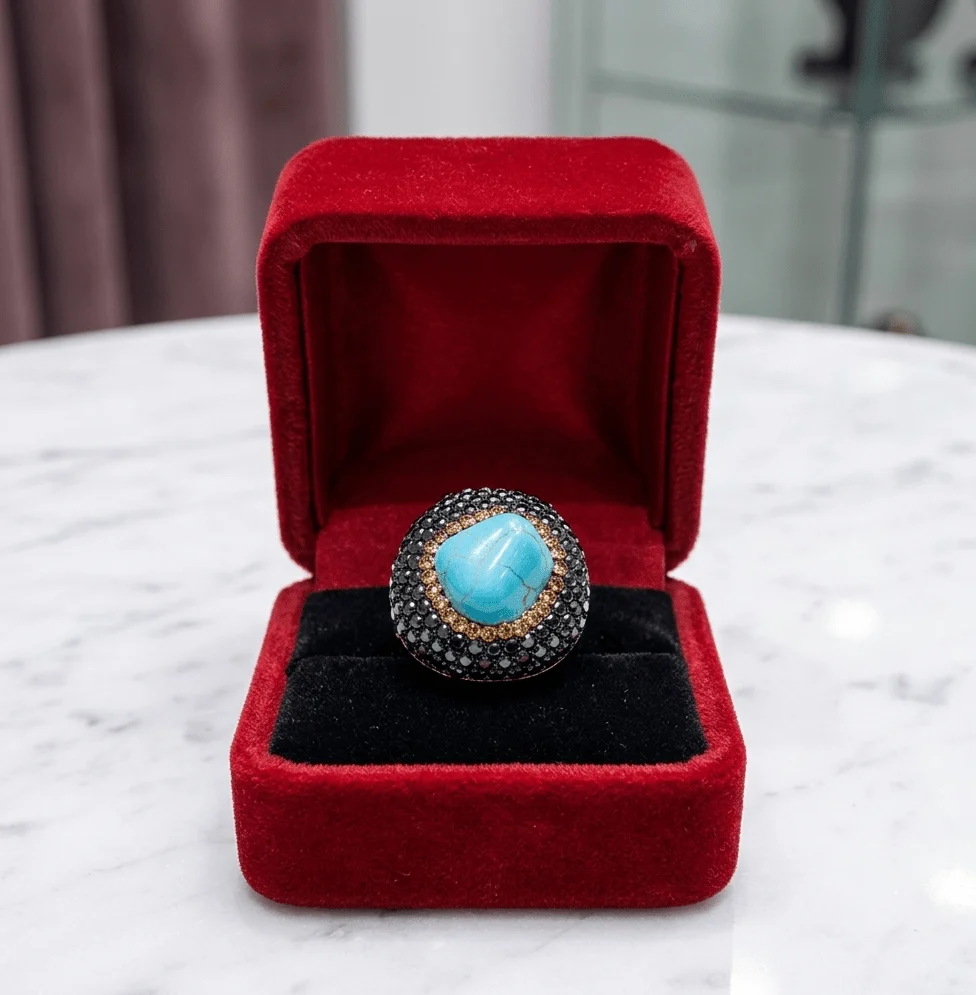 Tone Crystal Dome Statement Ring