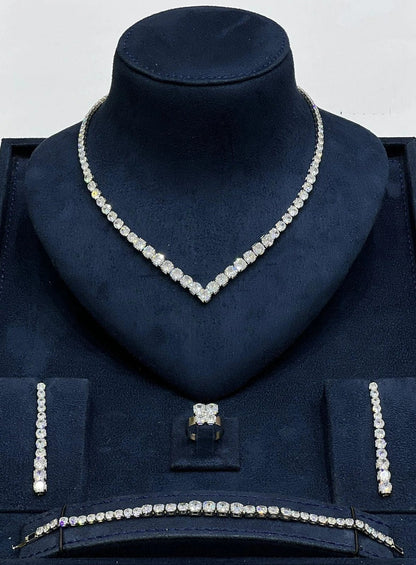 Classic V-Cut Crystal Jewelry Set